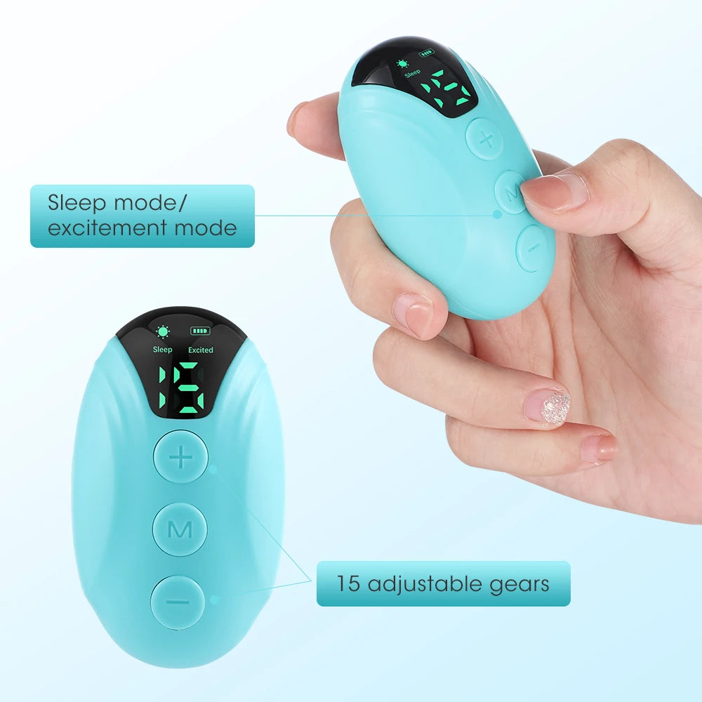 Cranial Electrotherapy Stimulation (CES) hand-held sleep device with different Sleep modes and 15 adjustable levels