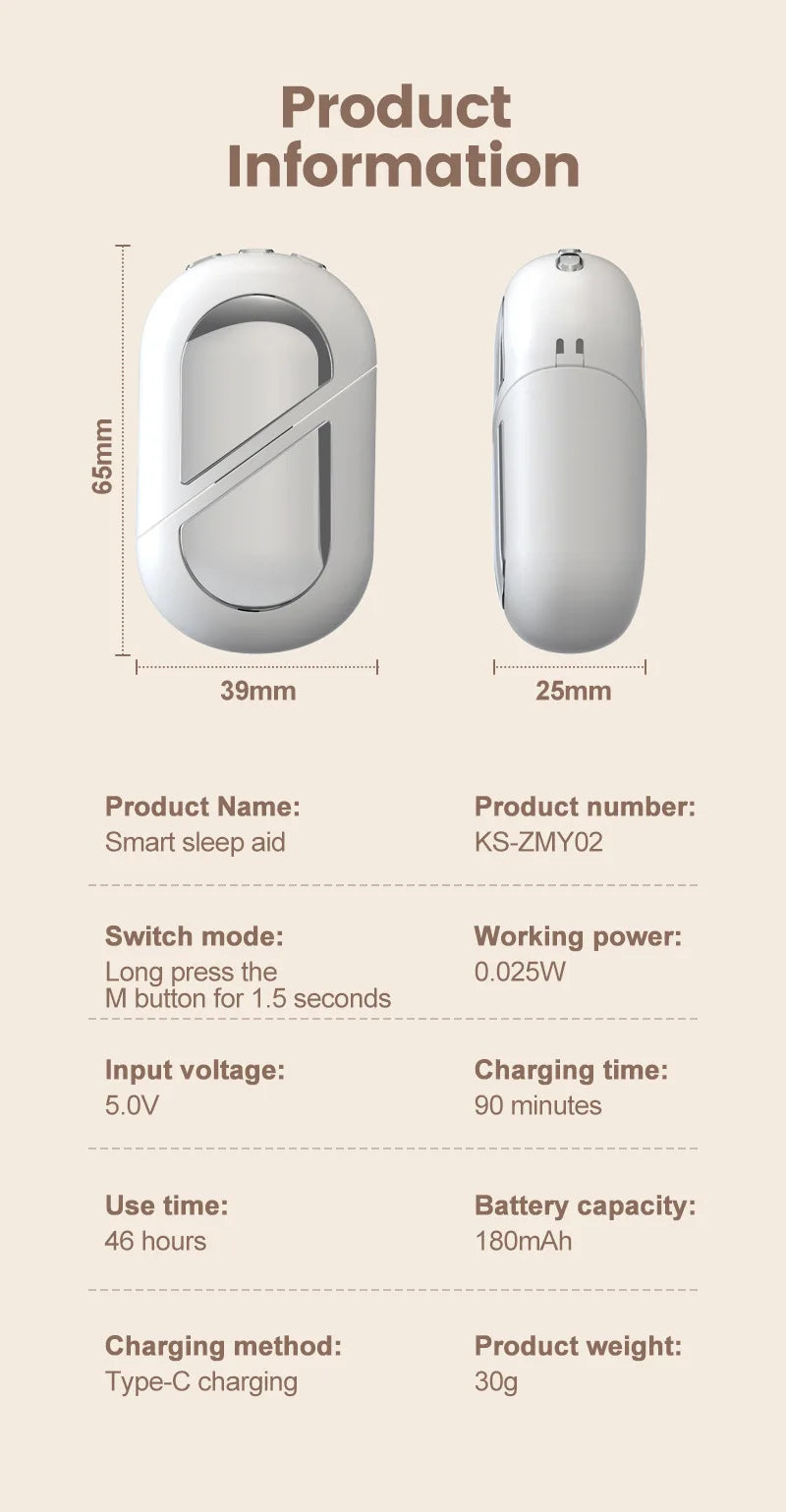 Cranial Electrotherapy Stimulation (CES) sleep aid product information.