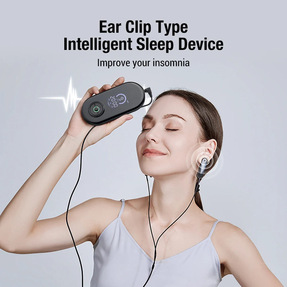Use the Cranial Electrotherapy Stimulation (CES) sleep aid if you have difficulty falling asleep. Comfortable ear clips.