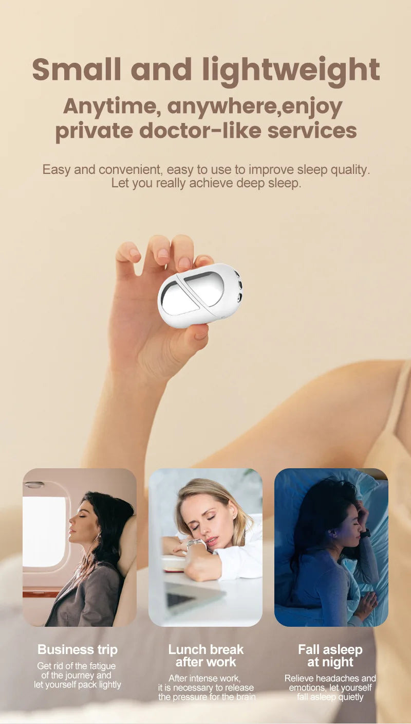 Cranial Electrotherapy Stimulation (CES) sleep aid that is small and lightweight.