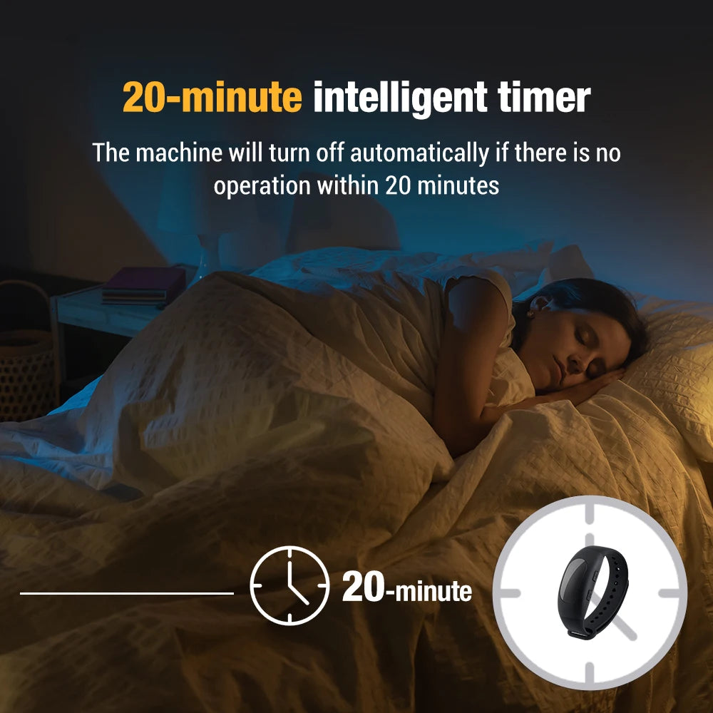 CES Micro-current wristband has a timer where machine will turn off when no operation within 20 minutes.