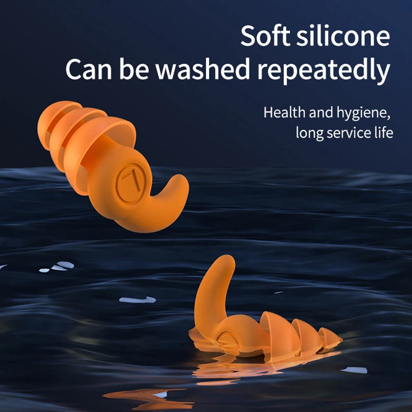 Orange silicone soft earplugs can be washed to keep hygiene and long lasting.
