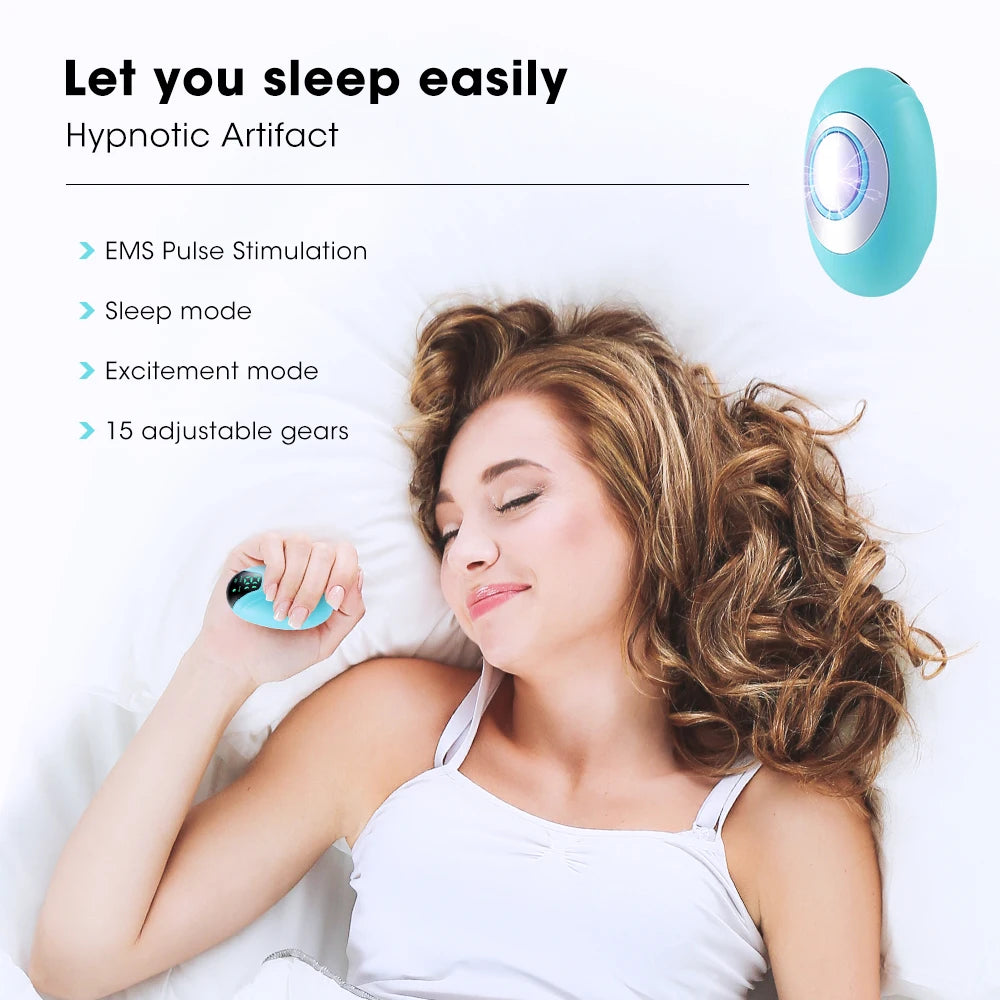 Cranial Electrotherapy Stimulation (CES) hand-held sleep device uses EMS pulse stimulation to help you relax and sleep well.