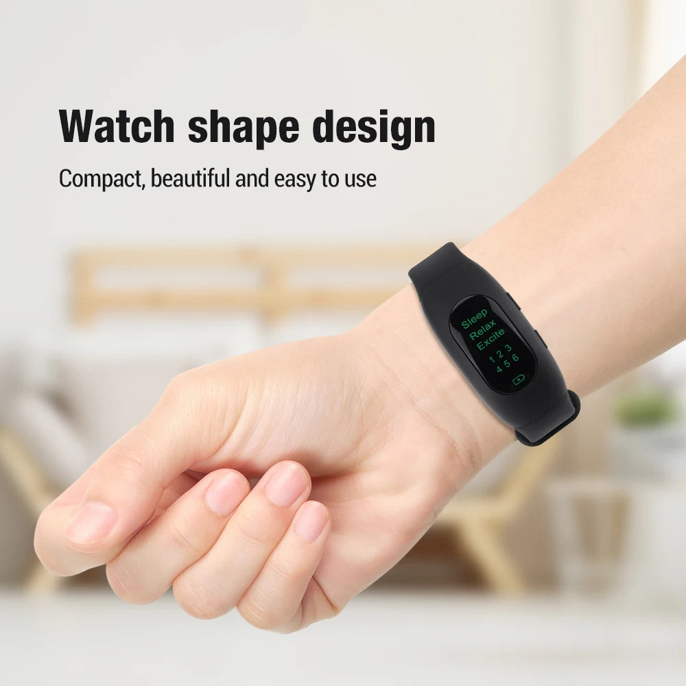 CES Micro-current sleep wristband comes in watch shape, compact and easy to use like a smart watch.