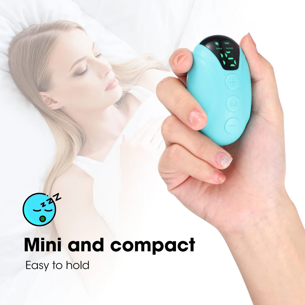 Cranial Electrotherapy Stimulation (CES) hand-held sleep device is small and easy to hold in the hand till you fall asleep.