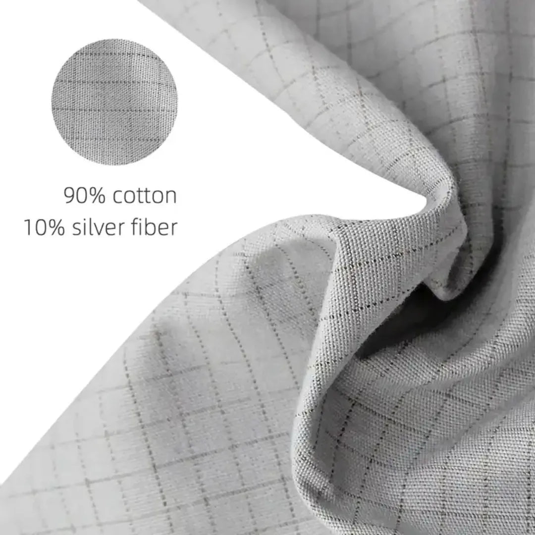 Grounding Earthing Sleep Well Bedsheet made of 90% cotton and 10% silver fiber.