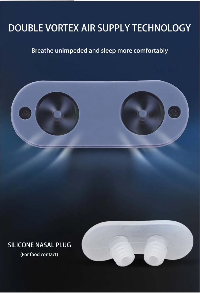 Silicone nasal plug with double vortex air supply technology.