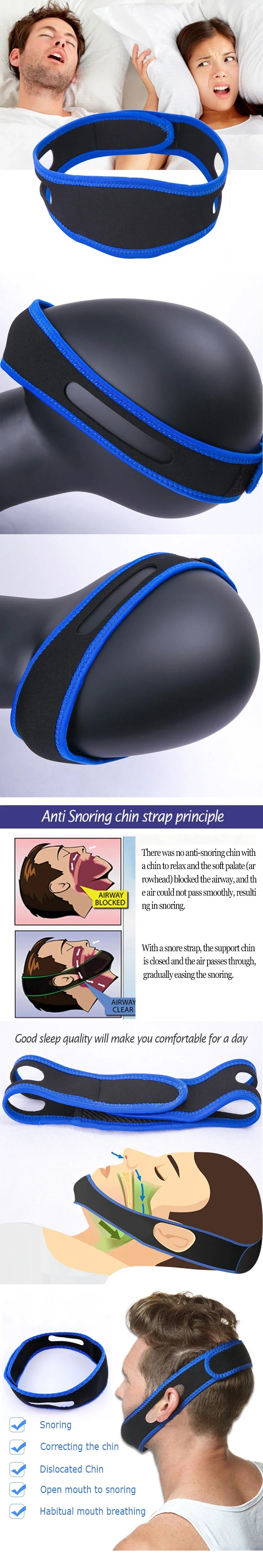 Anti-Snoring Cotton Adjustable Chin Strap anti-snoring, sleep apnea support