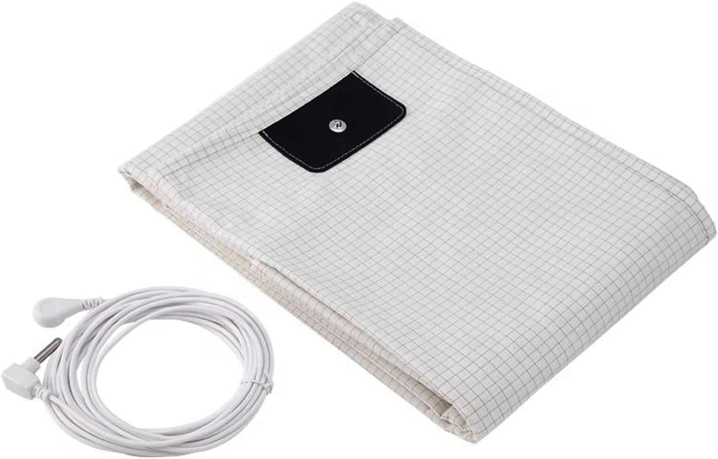 Ivory colour Grounding Earthing Sleep Well Bedsheet with earthing cord.