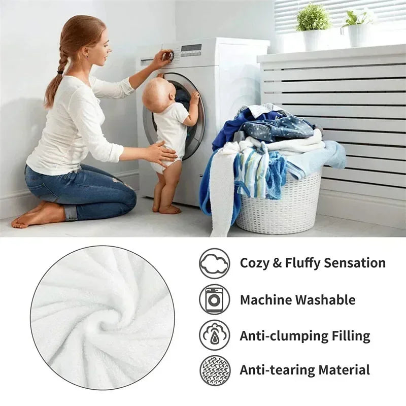 Milk fleece weighted blanket is cozy and fluffy, machine washable.