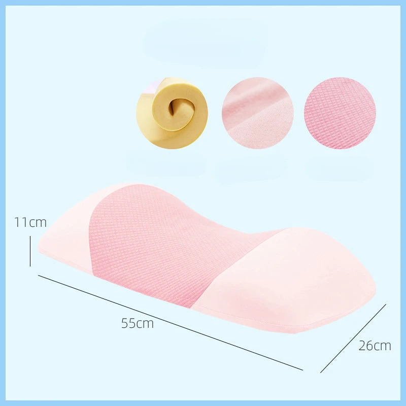 Dimensions of the Lumbar support pillow. Pink.