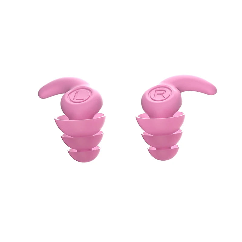 Pink noise reduction earbuds.