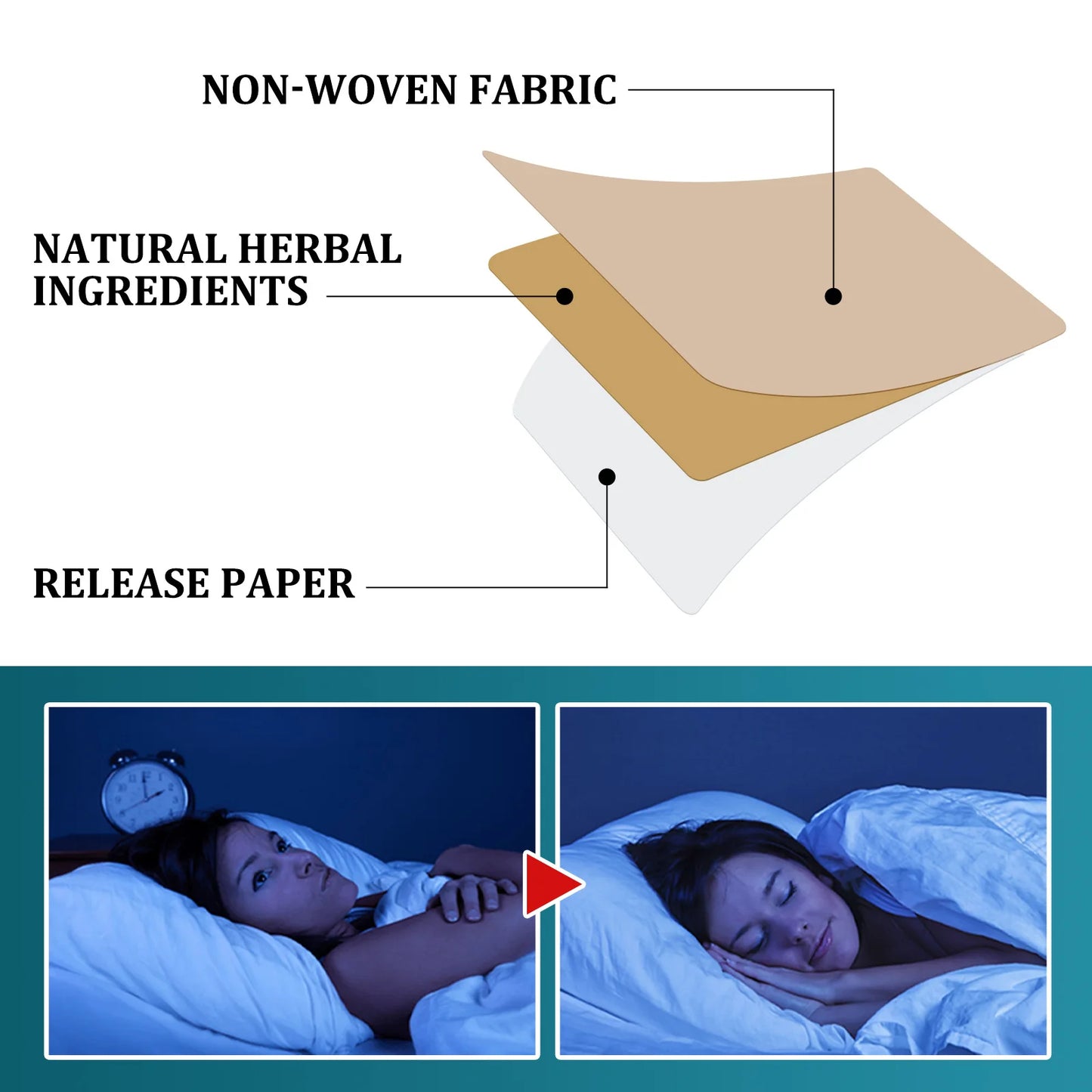 South Moon sleep patch uses natural ingredients which are placed between a non-woven fabric and release paper.