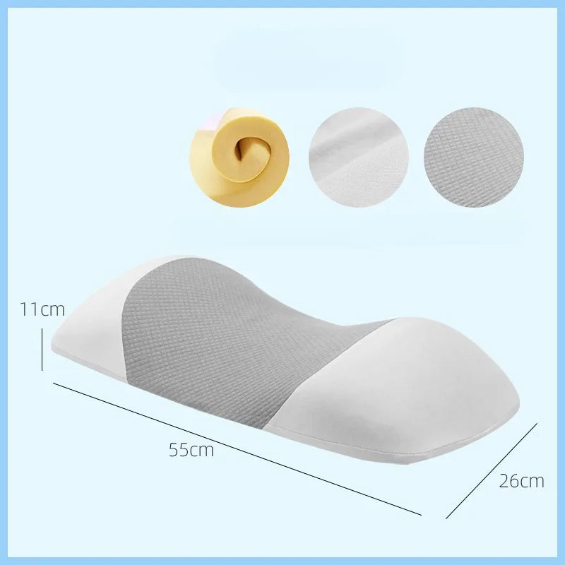 Dimensions of the Lumbar support pillow. Light grey.