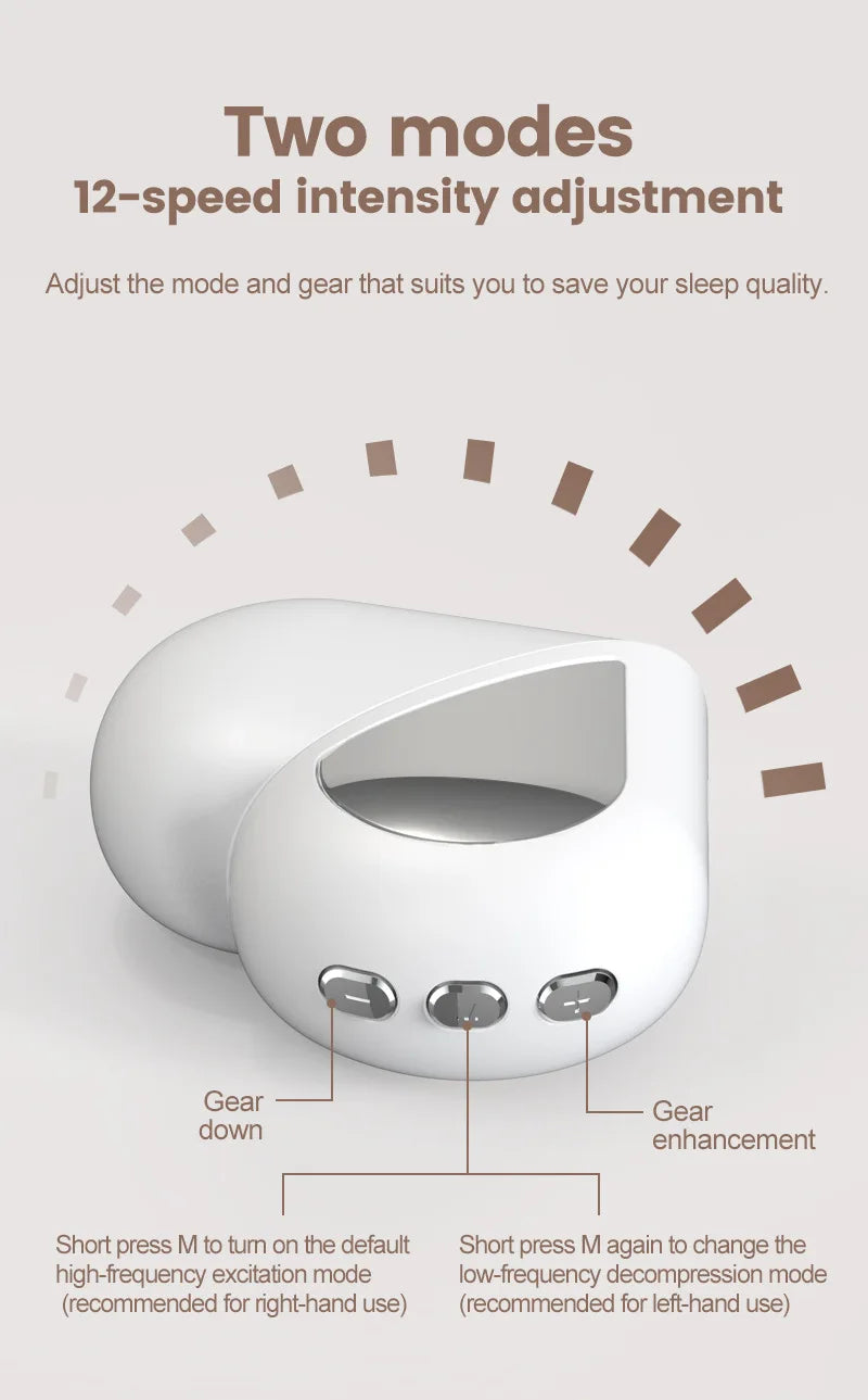 Cranial Electrotherapy Stimulation (CES) sleep aid has two modes and 12-speed intensity adjustment.