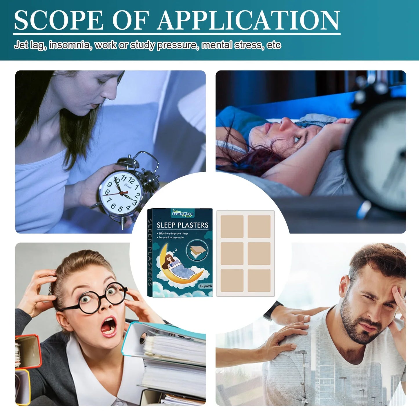 Sleep patch can be used if you have jet lag, insomnia, pressure and mental stress which prevents you from sleeping well.