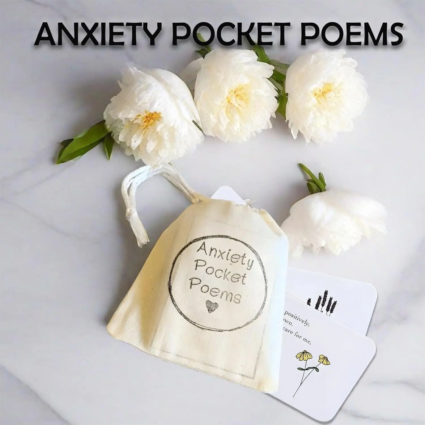 Anxiety pocket poems with a nice sachet to bring around.