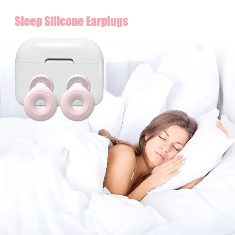 Pink Sleep Silicone Earplugs blocks snores.