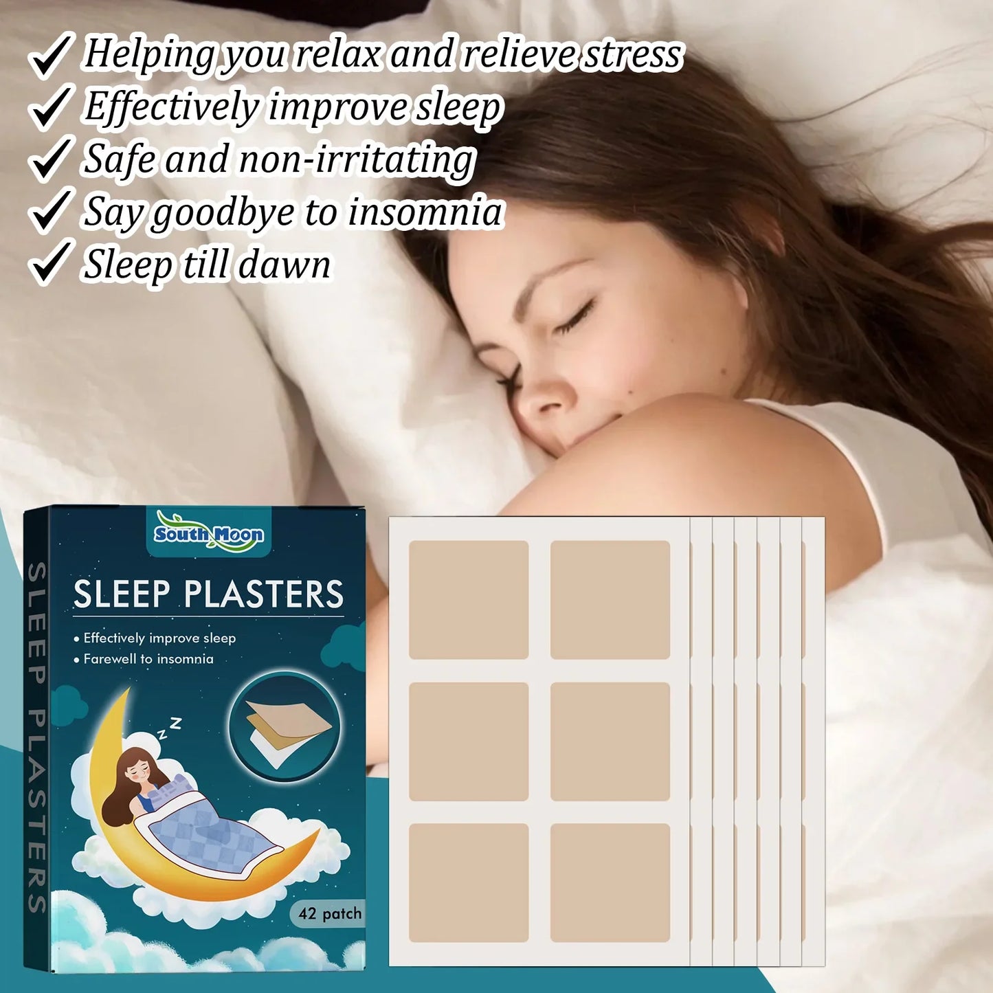 South Moon sleep patch helps you relax and relieve stress and helps you sleep better.