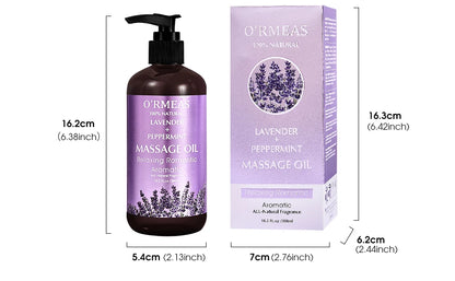 100% Natural Lavender & Peppermint Infused Massage Body Oil 300ml