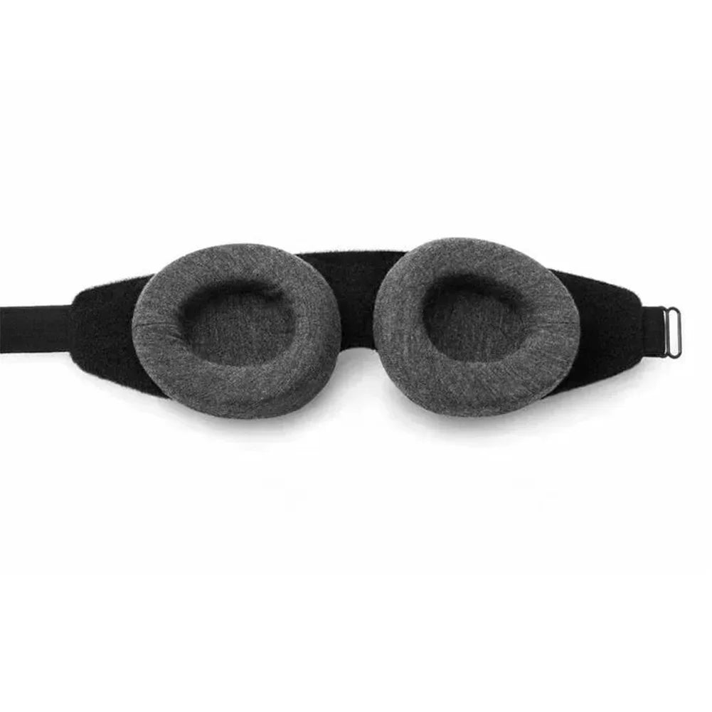 Black headband with gray ear covers on a white background