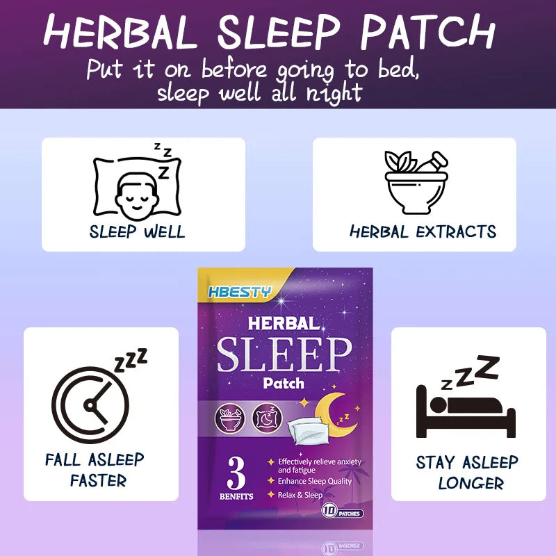 Put on the all natural herbal sleep patch to fall asleep faster and longer. Put on  sleep patch before sleep.
