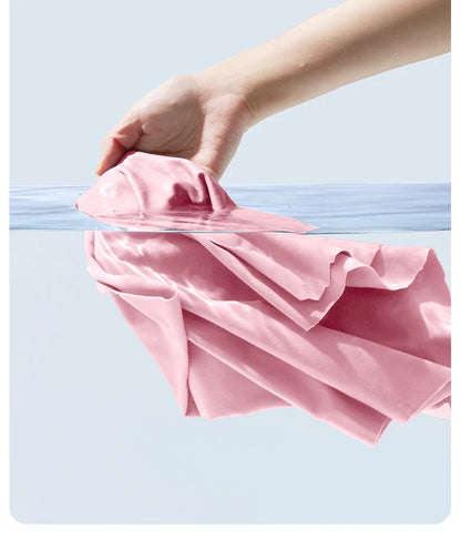 Detachable coat being washed in water.