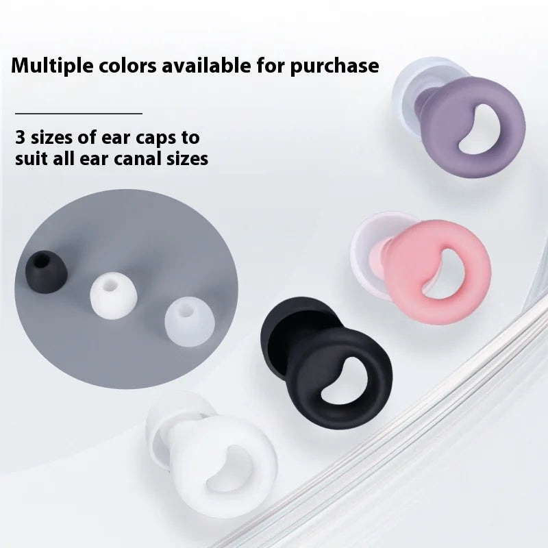 Noise reduction earbud to block snores so you can sleep better. Comes  in white, black, pink and purple.
