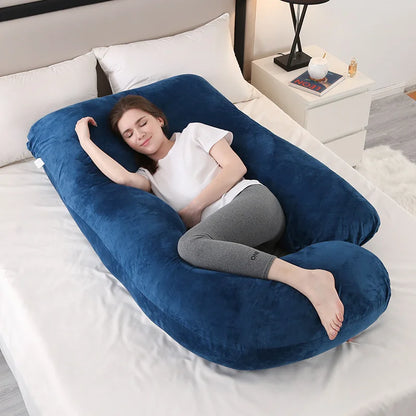 J-shaped Sleeping Pregnancy Pillow Soft Velvet (13 colours)