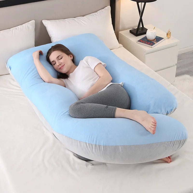 J-shaped Pregnancy Pillow Soft Velvet (13 colours)