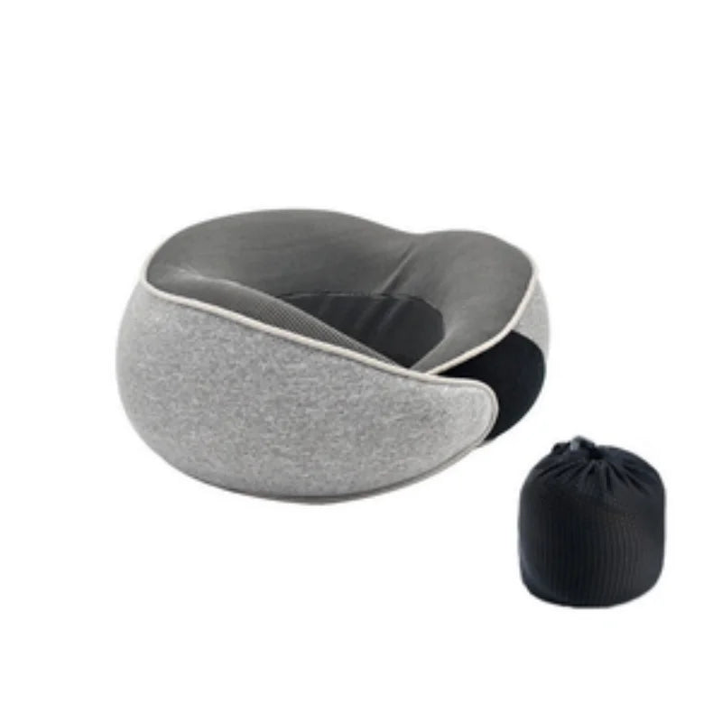 Travel pillow U-shaped comes with a portable pouch. Easy carrying around.