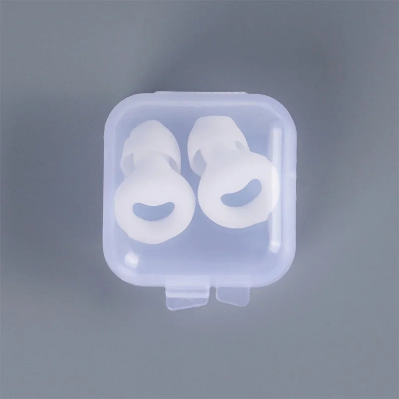 Noise cancelling earbuds with carrying case.
