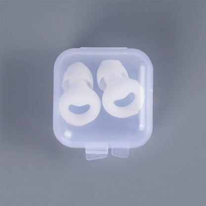 Noise cancelling earbuds with carrying case.