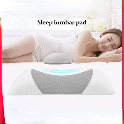 Lumbar support pillow used for side sleeping. 