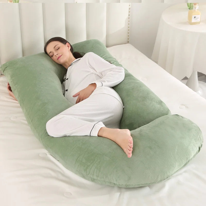 J-shaped Pregnancy Pillow Soft Velvet (13 colours)