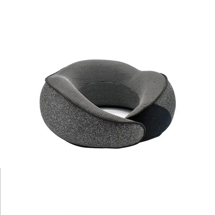 Gray neck pillow on a white background