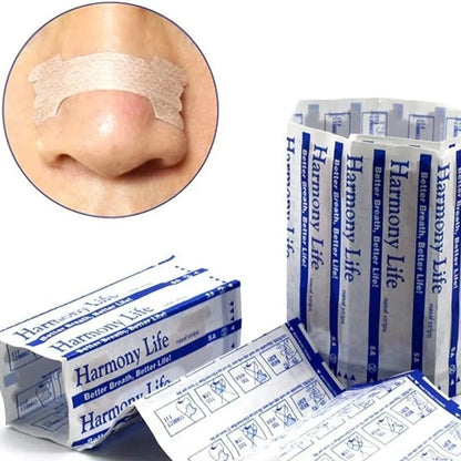 Breathe better nasal Sleep Apnea  strips used on a person's nose to help him open up nasal passage.