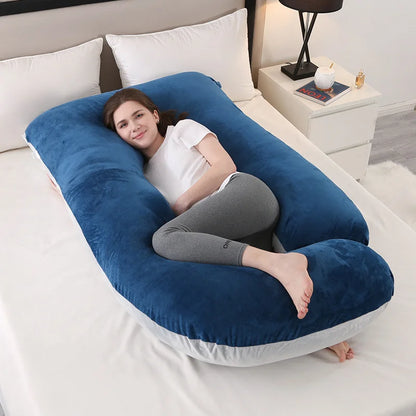 J-shaped Sleeping Pregnancy Pillow Soft Velvet (13 colours)