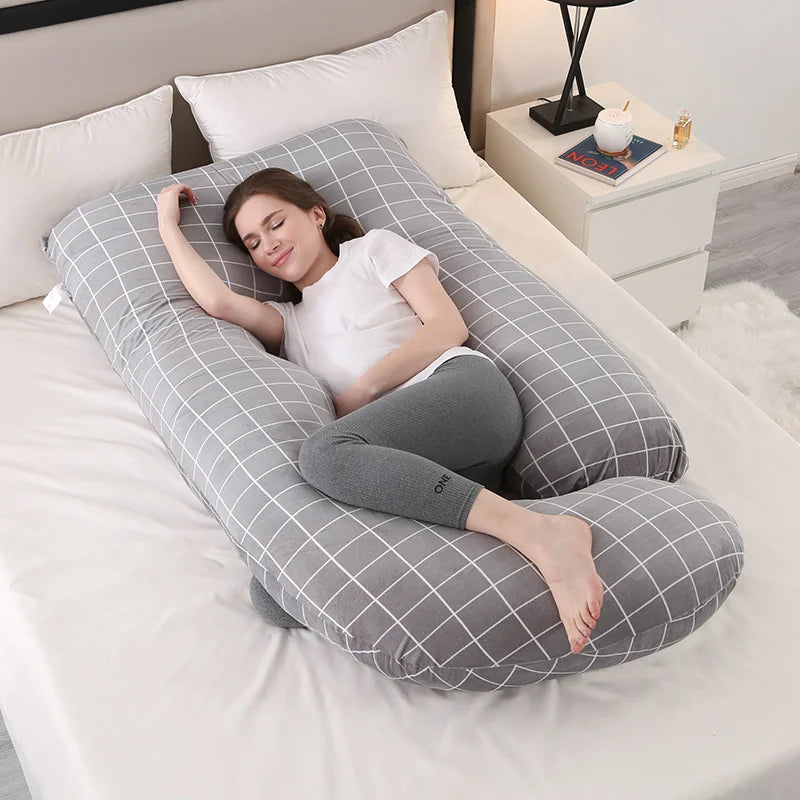 J-shaped Pregnancy Pillow Soft Velvet (13 colours)