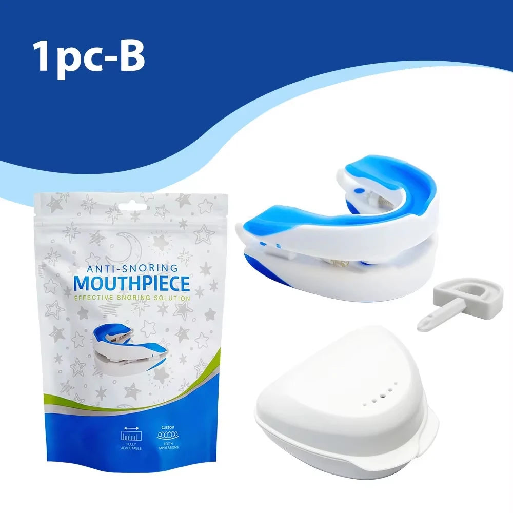 Anti snoring device with packaging.