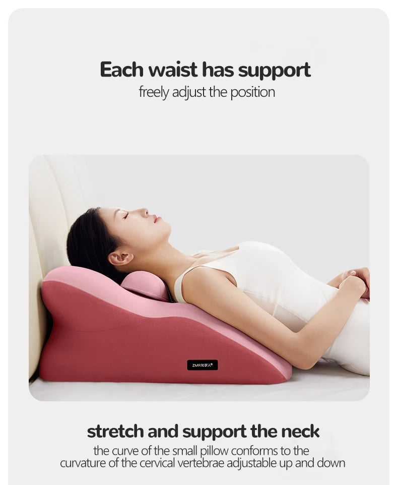 Neck and waist are well supported the acid reflux pillow. 