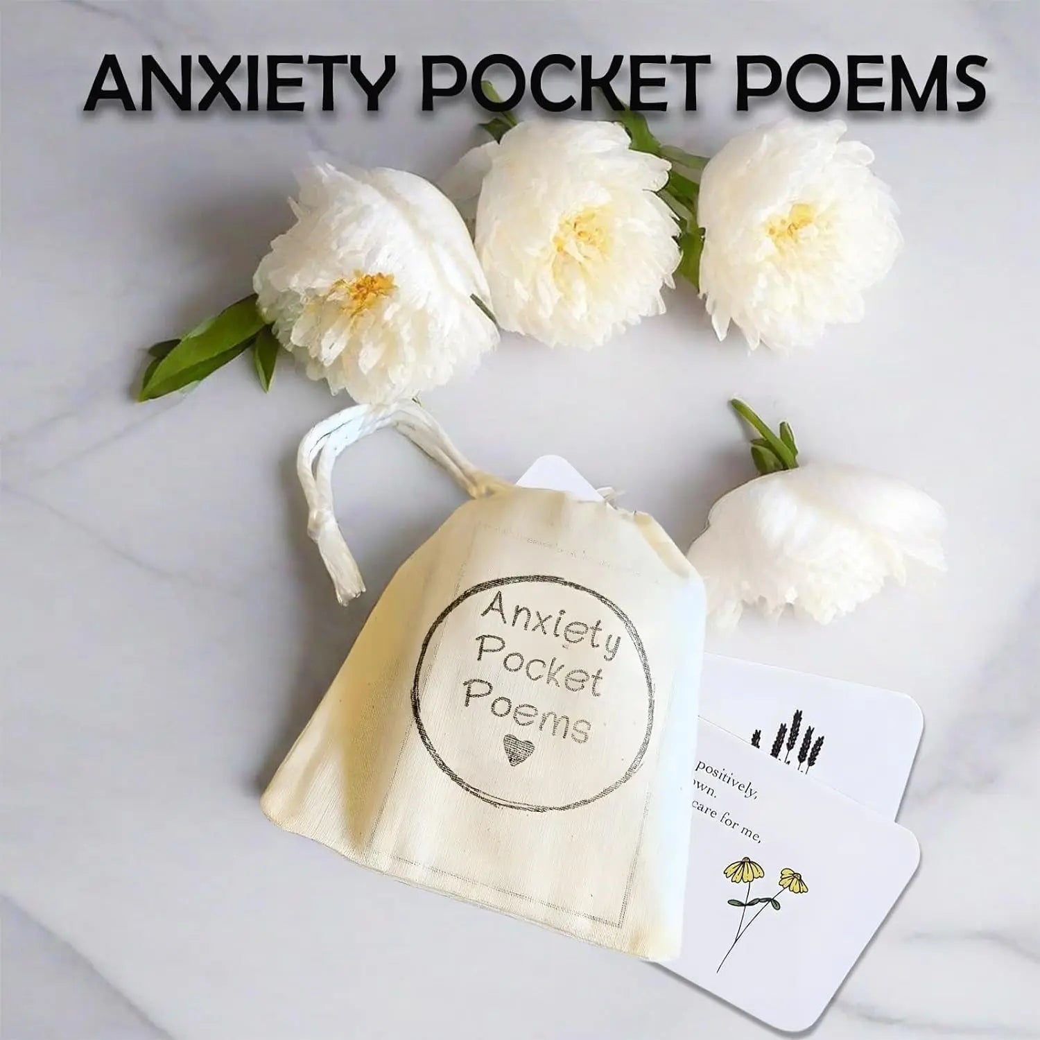 Anxiety pocket poems with a nice sachet to bring around.