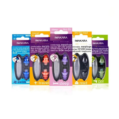 IMAKARA noise cancelling earplug in 5 different colours.