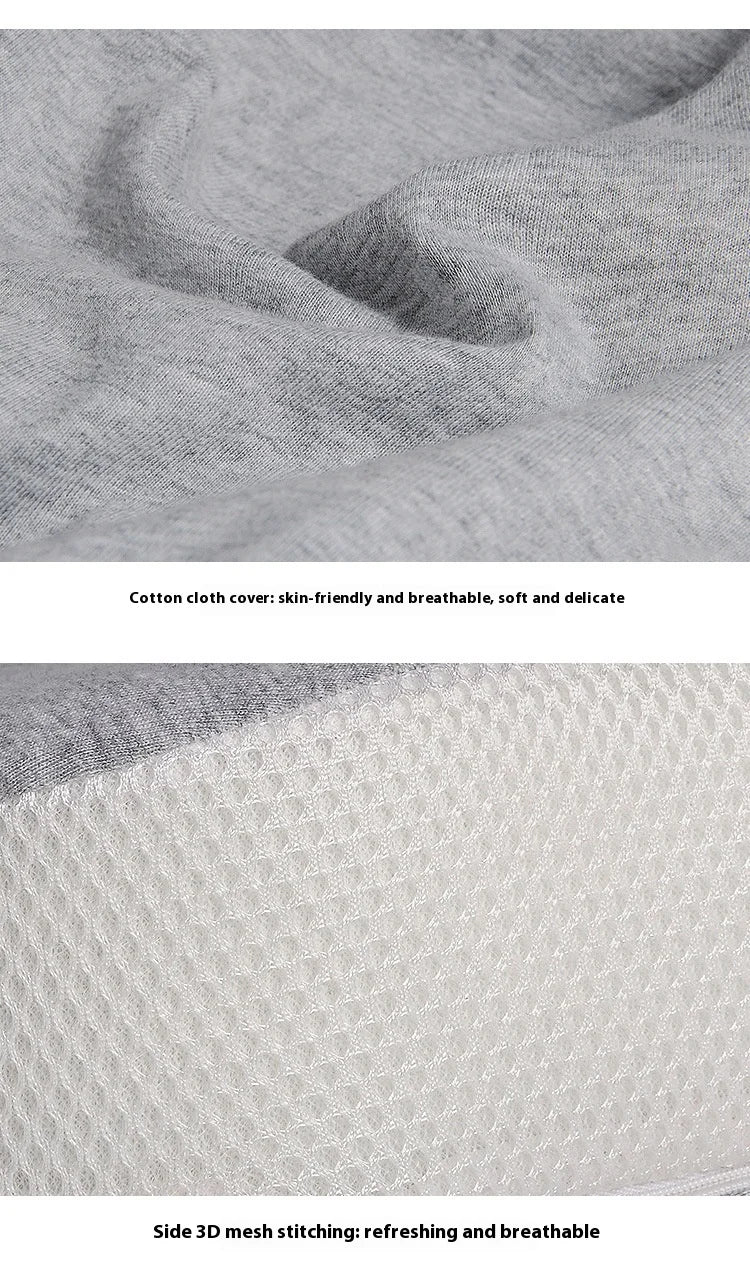 Close view of the cotton cloth and mesh stitching showcasing premium quality.