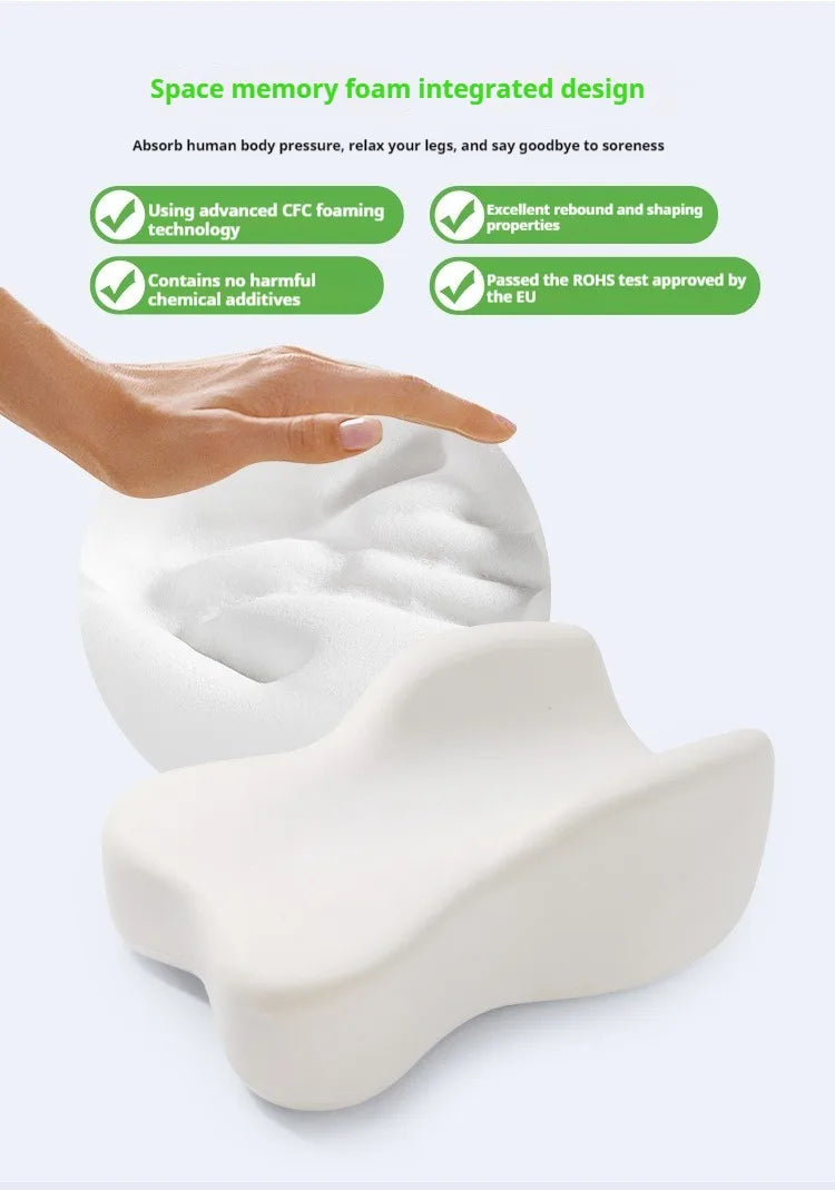 Leg pillow uses advanced CFC foaming technology and contains no harmful chemical additives. RoHS compliant.