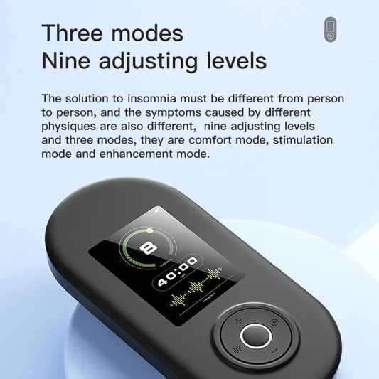 Cranial Electrotherapy Stimulation (CES) devices using micro-currents three modes and nine levels improve sleep quality, reduce anxiety, reduce stress, improve insomnia