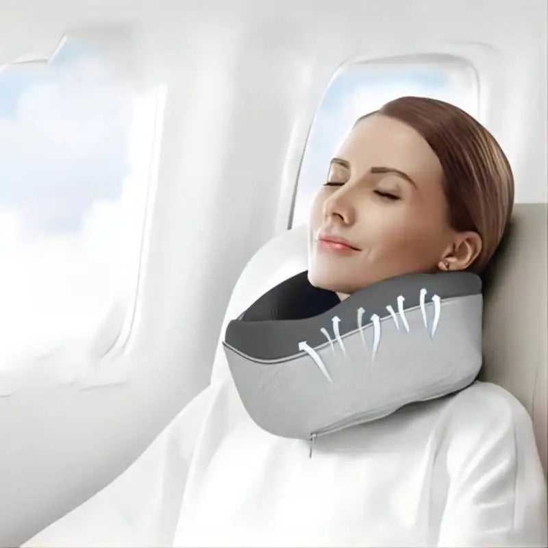 Travel pillow U-shaped breathable and comfortable for use while travelling.